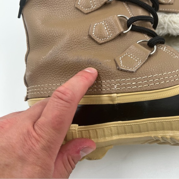 Sorel Manitou Steel Shank Waterproof Boots Sub Zero Removable Liner Beige - Picture 10 of 14